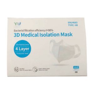 4 Ply 3D Medical Mask TYPE IIR Fluid Resistant – Pack of 50 (1 box of 50)